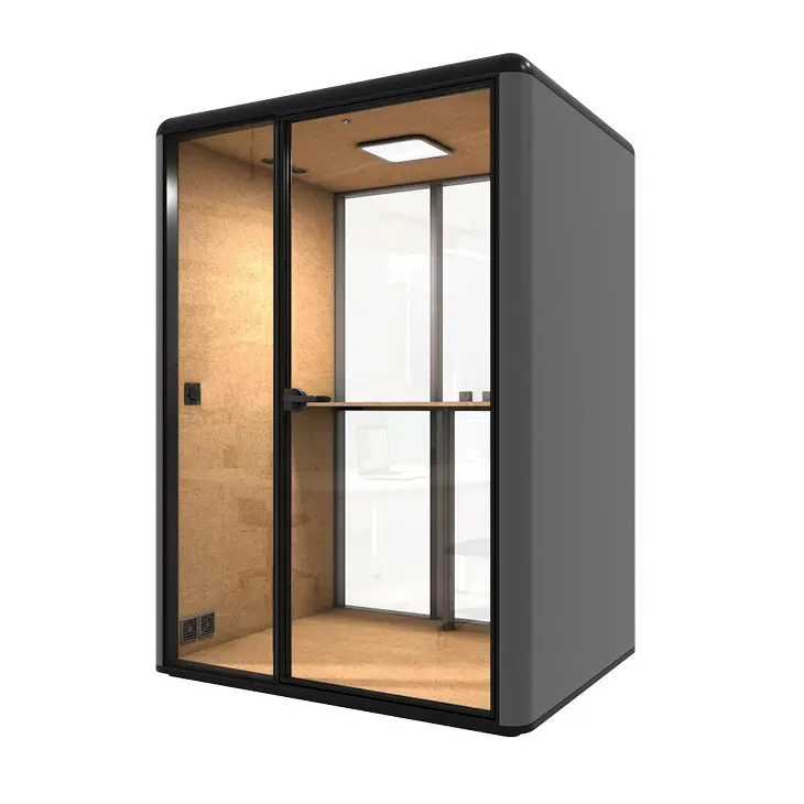 Schallgedämmte Bürokabine | 29,7 dB Geräuschreduktion - 45x Luftaustausch/h - 3 m³ Raumvolumen - 10 mm Sicherheitsglas