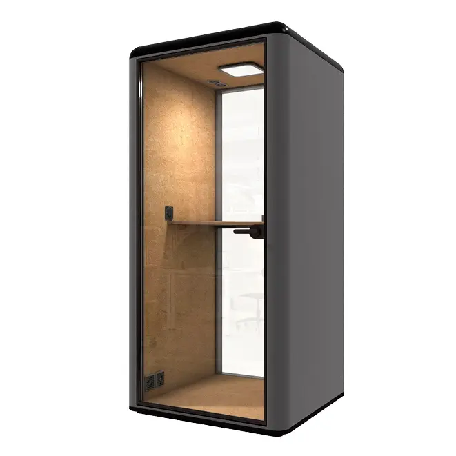 Akustikkabine Büro | Schalldämmung 29,7 dB - 50x Luftwechsel/h - 10 mm Sicherheitsglas - 4 USB/Stromanschlüsse