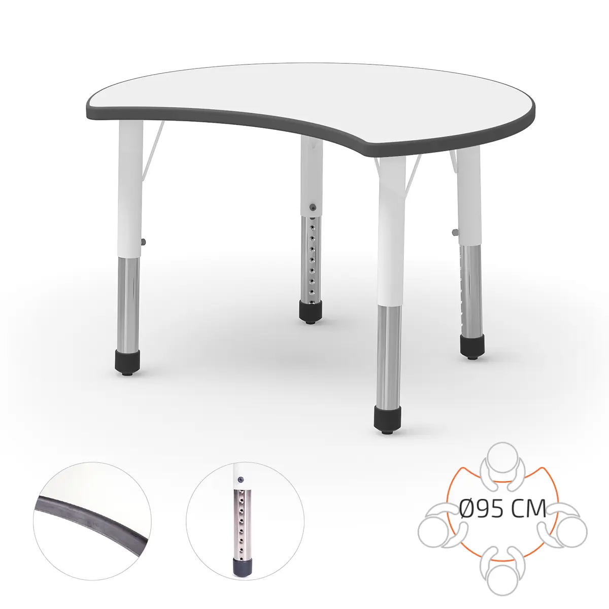 Höhenverstellbarer Schultisch | EN 1729-1 zertifiziert - MDF 19 mm stark - 90,2 x 75,6 cm Arbeitsfläche - 3 Jahre Garantie