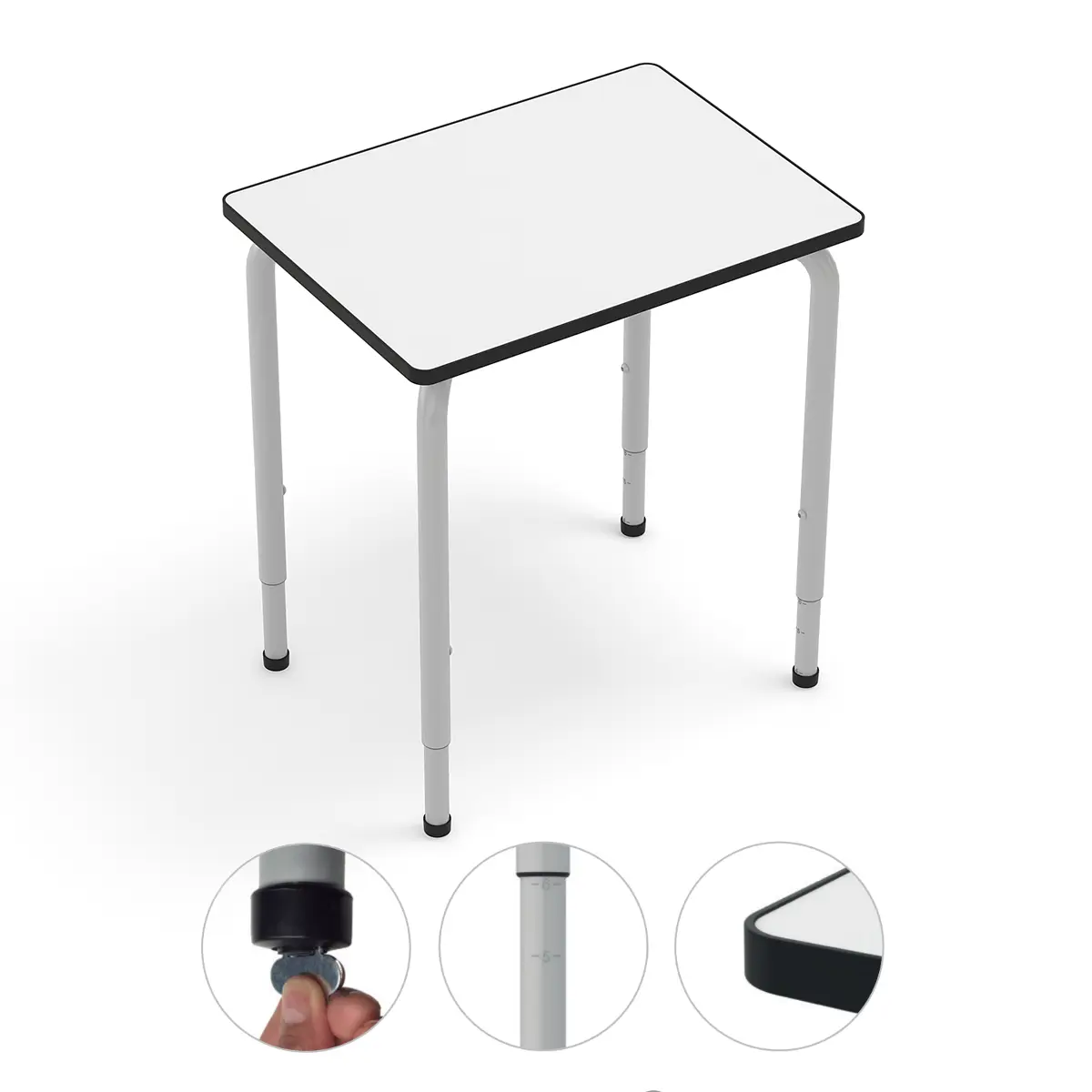 Höhenverstellbarer Schultisch | Stufenlose Verstellung 65-76 cm - EN 1729 zertifiziert - 19 mm Melaminplatte - 11,6 kg Eigengewicht