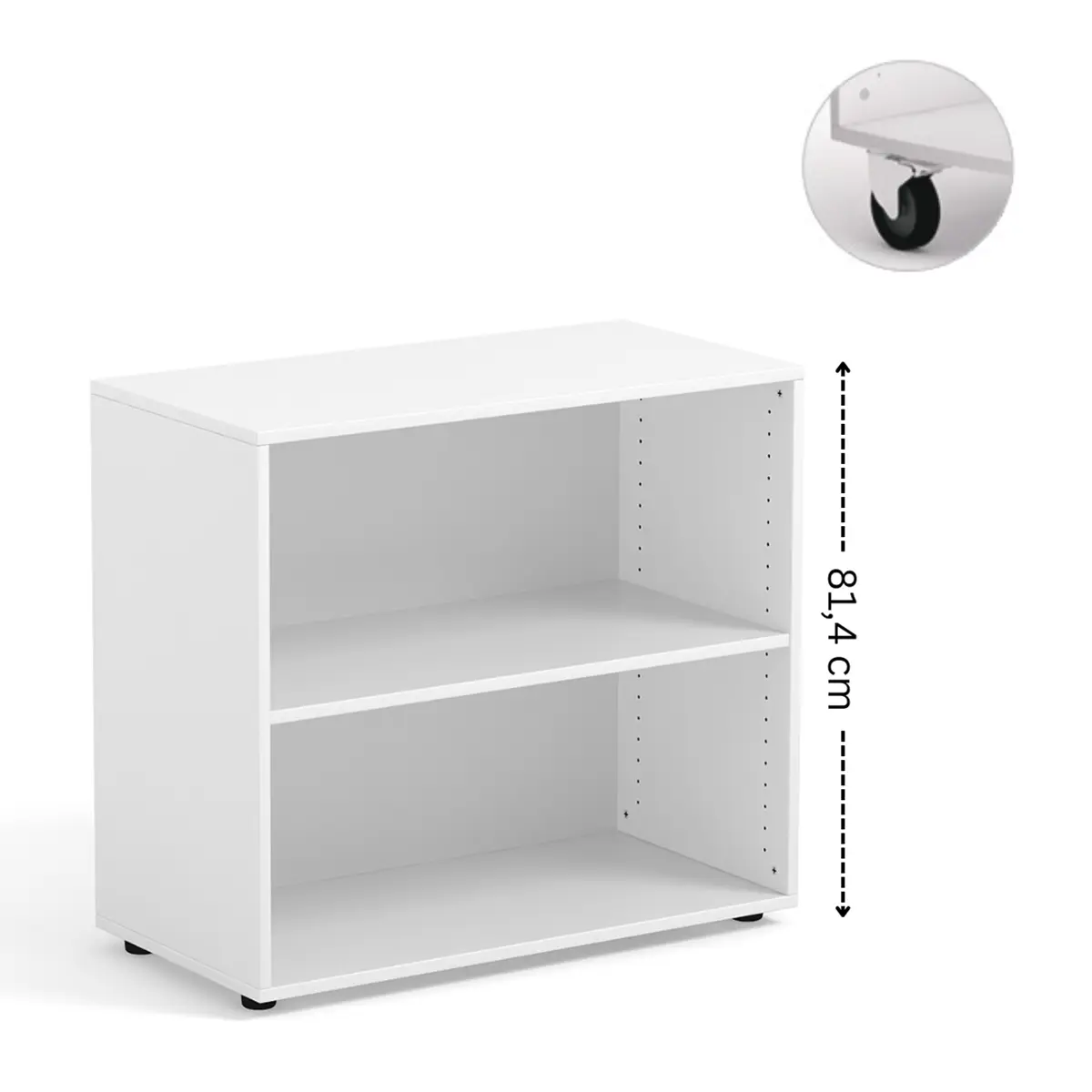 Modulares Büroregal | 90 x 81,4 x 45 cm - Verstellbare Fachböden - 19 mm Spanplatte melaminbeschichtet - Höhenausgleichschrauben