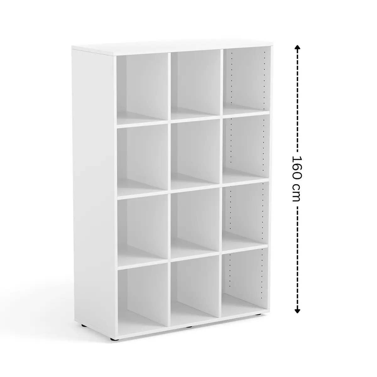 Raumteiler Regal | 159,2 x 103,9 x 45 cm (HxBxT) - 12 flexible Fächer - 19 mm Spanplatte - 2 Jahre Garantie