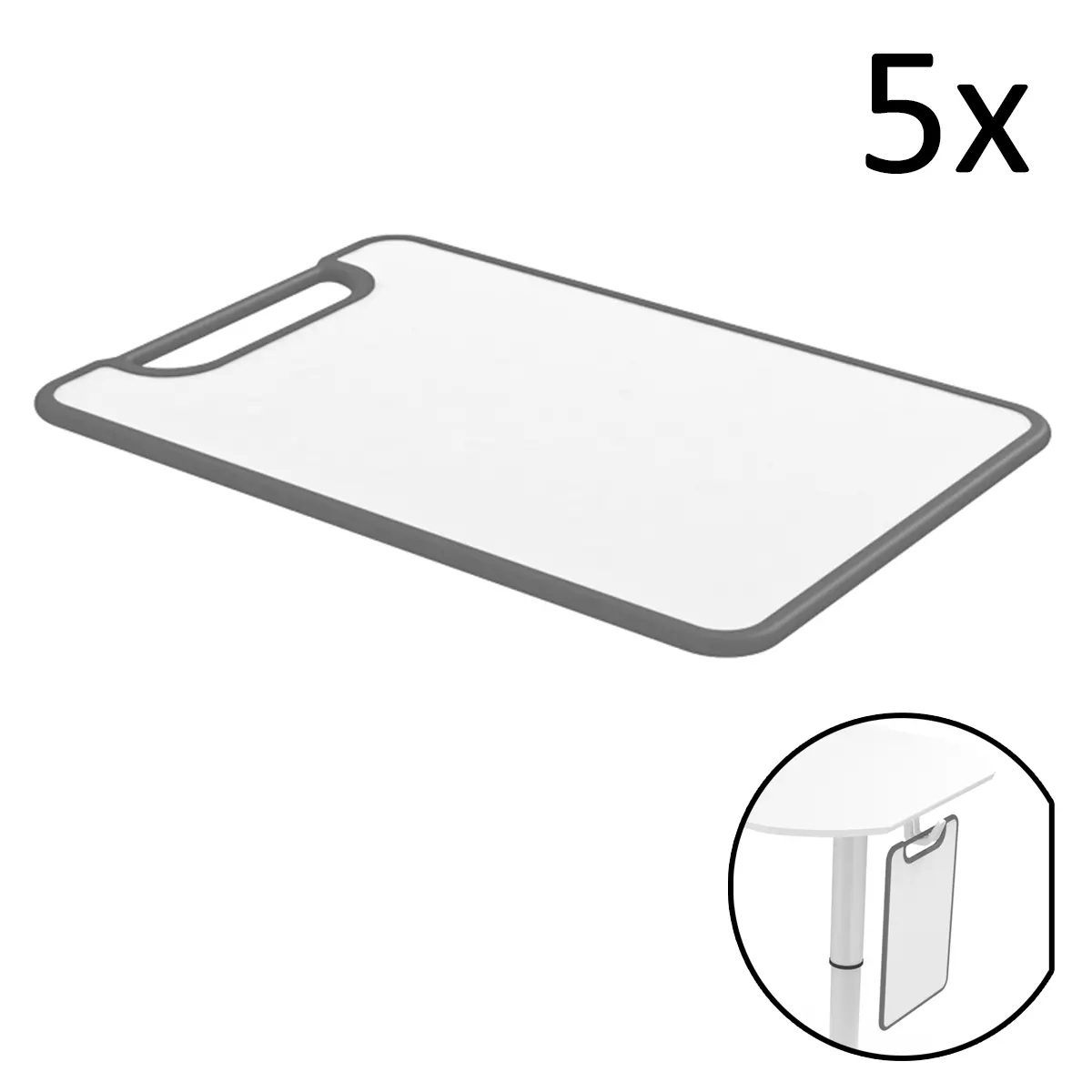 Tragbares Whiteboard 5 Stück | 30 x 45 cm beidseitig beschreibbar - MDF-Oberfläche mit Polypropylen-Stoßschutz - Kariert/Glatt Doppelseite - 2 Jahre Garantie