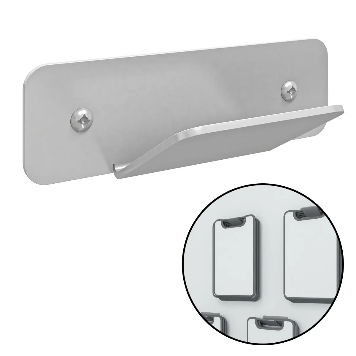 Wandhalterung für tragbares Whiteboard | EN 1729 zertifiziert - Tragkraft 5 Tafeln - 5,2 cm Tiefe - Epoxy-Polyester beschichtet